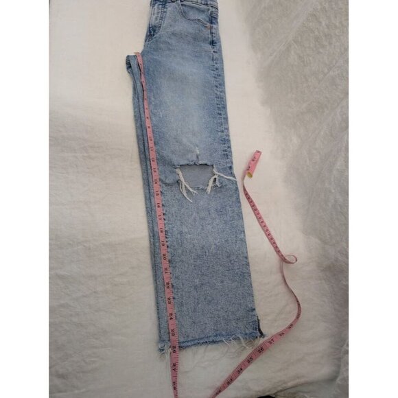 Express straight ankle high rise women's sz 4 regular stonewashed distressed K1 - Picture 5 of 14